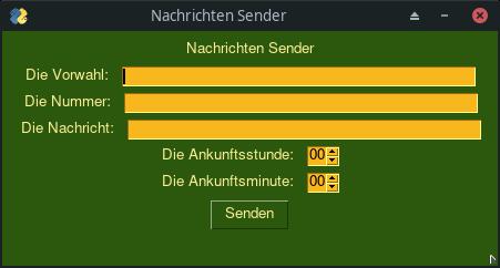 Ein Bildschirmfoto von dem Programm 'PyW-Sender'